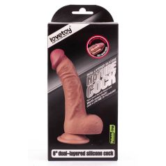 Dual-Layered Silicone 8 inch Dildo Brown